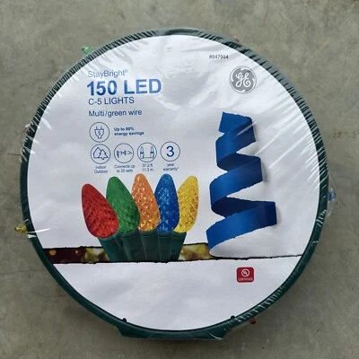 GE StayBright 150-Ct 37.2-ft Constant Multicolor C5 LED Christmas String Lights - Image 1 of 4