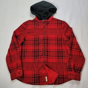 Polo Ralph Lauren Boys XL 18 / 20 Plaid Button Up Red Longsleeve Hooded - Picture 1 of 6