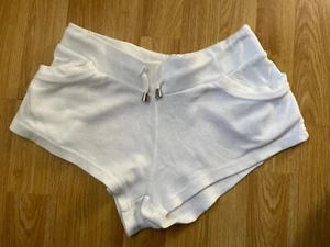 Brandneu mit Etikett weiß Damen Frauen Shorts Baumwolljersey elastische Taille Jogging Fitnessstudio Yoga - Bild 1 von 4