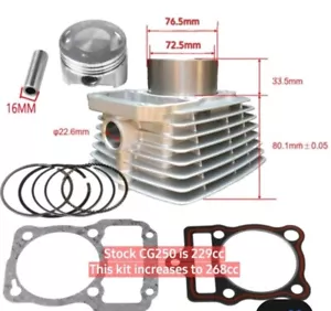Zongshen CG250 72.5mm Big Bore "SuperHawk" Performance Kit (Hawk, TaoTao, X-Pro - Picture 1 of 24