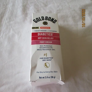 GOLD BOND Diabetics Foot Cream 3.4 OZ Dry Skin 7 Moisturizers + 3 EXP 6/2026 - Picture 1 of 5