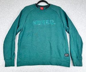 Nike F.C. Sweatshirt Women's M Green Stretch Cotton Logo Raglan Sleeve Pullover - Picture 1 of 12