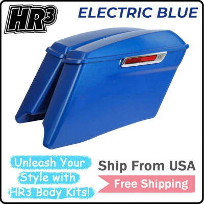 Alforjes 4" adequados para Harley Touring Street Glide 2014-2024 azul elétrico - Imagem 1 de 4