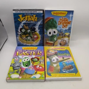 VeggieTales 4 DVD Lot New Sealed Little Drummer Boy, Easter, Pistachio, Jonah - Picture 1 of 9