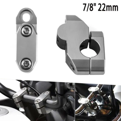 Adaptador de abrazadera de montaje de elevadores de manillar cromado de 7/8" apto para Honda XR650L/R 1993-03 Foto 1 de 4