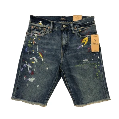 POLO RALPH LAUREN Jeans Shorts Youth 16 Sullivan Slim Fit Fray Blue Denim NWT - Image 1 of 4