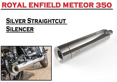 Royal Enfield SILVER STRAIGHTCUT SILENCER - IN For METEOR 350 - Image 1 of 4