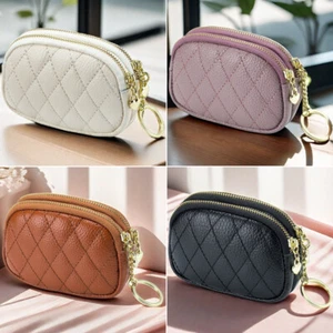 Women's RFID Coin Purse Change Wallet Small Genuine Leather Card Holder Keychain - Picture 1 of 28