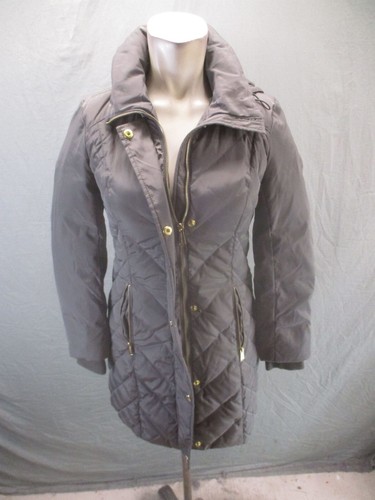 Cappotto donna grigio piumino Michael Kors taglia P2XS full zip snap puffer 485