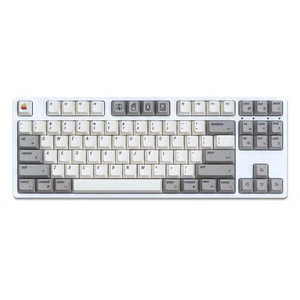 Cherry Profile Retro White Grey Mac Style Dye Subs PBT Keycap Set - Picture 1 of 11