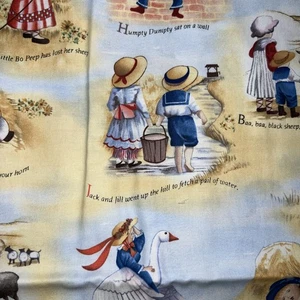 Nursery Rhymes Faye Elizabeth's Studios 2 Yd Cotton Fabric - New Baby Quilt - Picture 1 of 5