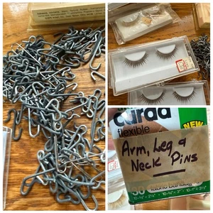Konvolut Antik Vintage Puppenherstellung Teile Reparatur Haken Gelenke Elastische Wimpern - Bild 1 von 14