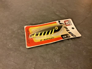 VINTAGE Raro LUHR JENSEN J-Plug RATTLE Negro y Chartreuse LB - Talla #3-NUEVO EN PAQUETE - Imagen 1 de 3