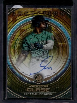 2022 Bowman Inception #PA-JC Jonatan Clase Prospect Autographs Gold Foil #/50 - Image 1 of 2