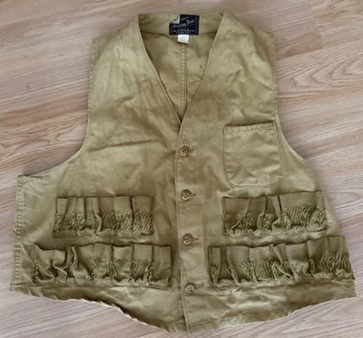 American Field Vintage Sportsman Hunting Shooting Vest Tan Cotton Buttons - Image 1 of 4