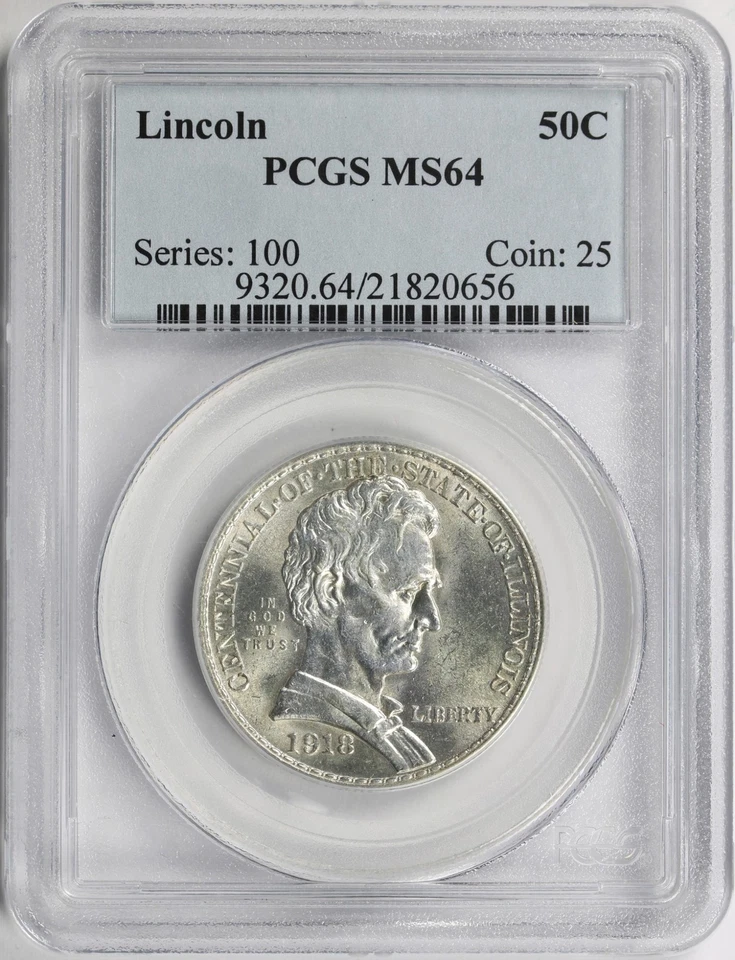 1918 Lincoln 50c Commemorative Half Dollar PCGS MS64 - Image 1 of 4