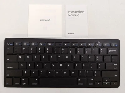 ANKER Slim Bluetooth Wireless Keyboard K1280 Black IOS Android Mac Windows - Image 1 of 4