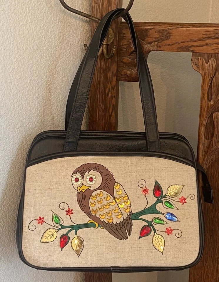 De Colección Bolso de Mano Búho Joyado Retro Años 60 70 Enid Collins Estilo Cartera Por favor Leer Foto 1 de 4