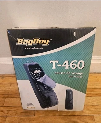 Bolsa nova na caixa menino T-460 capa de viagem com rodas para bolsa de golfe/tacos - preta/prata - Imagem 1 de 3