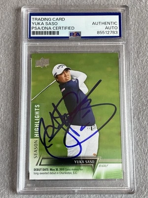 YUKA SASO AUTOGRAPH 2024 UD GOLF LPGA SEASON HIGHLIGHTS TRADING CARD PSA SLAB - Image 1 of 2