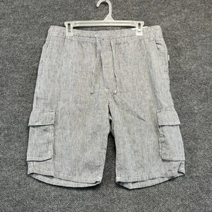 Onia Shorts Herren groß gestreift Leinen Cargo mit Kordelzug leicht - Bild 1 von 11