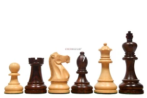 The American Series Tournament Chess Pieces in Rosewood & Box Wood - 4.1" King - Picture 1 of 12