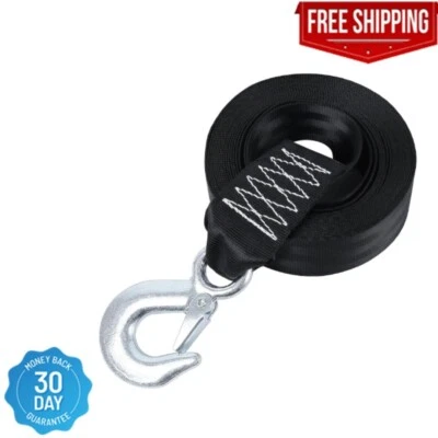 BRANDED Boat Winch Strap w Hook 2"x20 Ft Winch Straps for Fishing Boat Trailer Winch Str