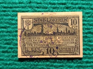 BILLET BELGIQUE D'URGENCE - 10 Centimes - LOKEREN 1918 - NEUF - Imagen 1 de 2