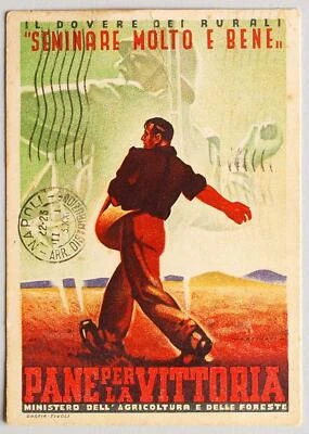 ITALY 1943 Fascist Military Propaganda PPC Cartolina "Bread for Victory" LOOK - Image 1 of 2