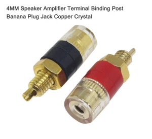 Amplificador de Altavoz 4MM Terminal Encuadernación Poste Banana Plug Jack Cobre Cristal - Imagen 1 de 8
