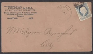 BLOOMFIELD, IA ~ FENTON & SON, PHYSICIANS & SURGEONS ~ AD COVER circa 1870s - Picture 1 of 2