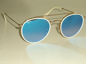 RAY BAN RB3647-N 51[]22 145 BLUE MIRROR BROWN GRADIENT ROUND AVIATOR SUNGLASSES - Picture 1 of 9