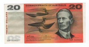 1972 $20.00 NOTE - PHILLIPS/WHEELER COMMONWEALTH OF AUSTRALIA BANKNOTE - Picture 1 of 2