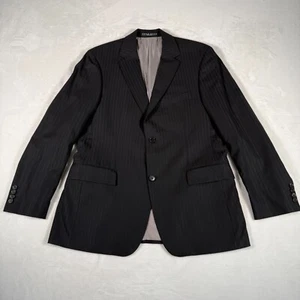 Blazer Hugo Boss Hombre Talla 40R Gris Rayas 100% Lana Pasolini Película Hecho en EE. UU. - Imagen 1 de 16