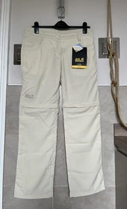 JACK WOLFSKIN Marrakech White Sand Zip Off Trousers SPF 40+ Size UK10/12 NWT - Picture 1 of 10