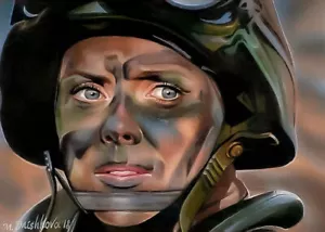 Limitierte Auflage ACEO DRUCK SG-1 Stargate Sam Carter Amanda Tapping M. Mishkova - Bild 1 von 1