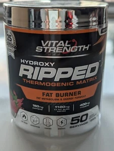Vital Strength Hydroxy Ripped Fat Burner Raspberry 250g 50 Serves Energy Toning - Picture 1 of 7