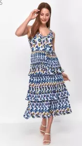 GLAMOUR PLEATED TIERED MIDI DRESS Size 12 RRP £69 - Picture 1 of 5