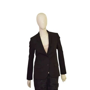 Zadig & Voltaire Vany Strass Black Shiny Fitted Two Button Jacket Blazer size S - Picture 1 of 9