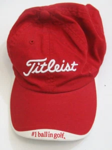 Titleist Red White Cotton Baseball Hat Strap Back One Size Fits All Cap WS561 - Picture 1 of 6
