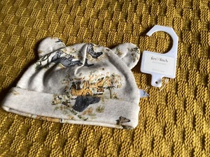 Newborn cotton designer baby hat NEW with tags by Fox & Finch - Picture 1 of 4