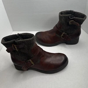 Bota de Moto BOC Born Concepts Para Mujer 8M Marrón Cuero Tela Hebilla Cremallera Lateral - Imagen 1 de 9