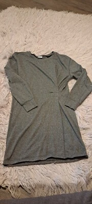 Vestido midi suéter manga larga cuello redondo algodón gris Cabi para mujer talla pequeña Foto 1 de 4