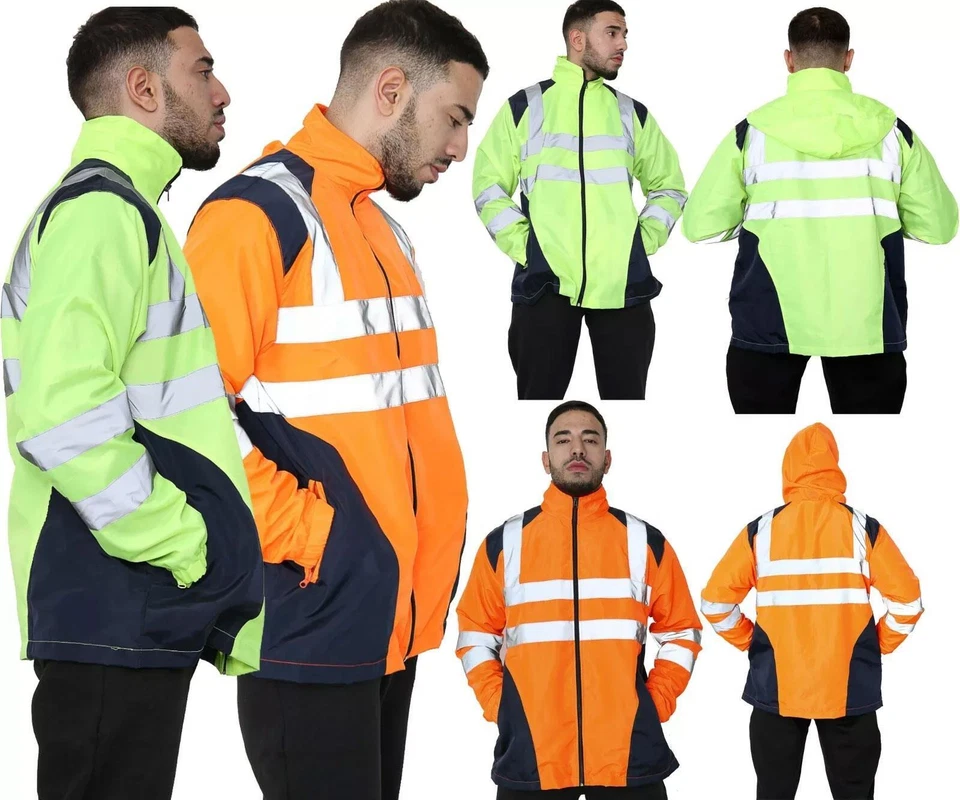 KNWER CLOTHING Hi Vis wasserdichte Jacke Warnschutz Regenjacke Sicherheit Arbeitskleidung Hoodie Top