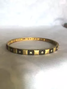 Freida Rothman Nieten Ewigkeitsarmreif Armband markiert 925 FR Goldton SS - Bild 1 von 10