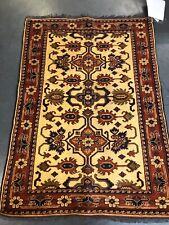 Afgan Hand Knotted Wool Rug   3' 6" x 4' 10"