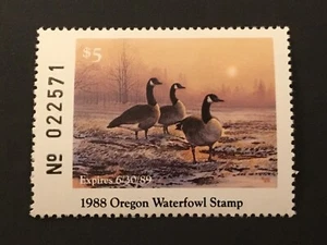 ICOLLECTZONE US Oregon 1988 #5 Duck Stamp VF NH - Picture 1 of 1