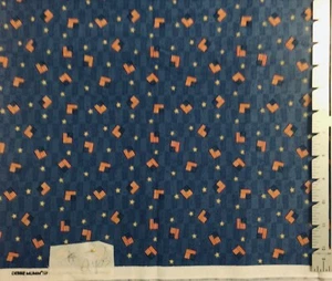 Debbie Mumm Small American Flags Stars on Blue Cotton fabric 2 Yards - Picture 1 of 1