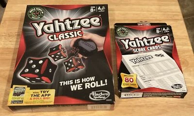 2012 Yahtzee Classic “World Series Of Yahtzee” Red/Black Dice + 80 Score Sheets - Image 1 of 2