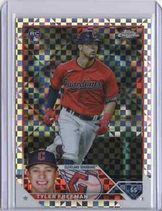 Tarjeta de radiocontrol de novato Tyler Freeman 2023 Topps Chrome Guardians SP X-Fractor refractor - Imagen 1 de 3